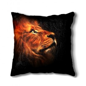 Подушка 3D с принтом Lion в городе Новоалтайск, наволочка – 100% полиэстер, наполнитель – холлофайбер (легкий наполнитель, не вызывает аллергию). | состоит из подушки и наволочки. Наволочка на молнии, легко снимается для стирки | lion | голова животного | кот | кошка | лев
