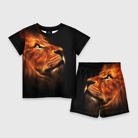 Детский костюм с шортами 3D с принтом Lion в городе Новоалтайск,  |  | lion | голова животного | кот | кошка | лев