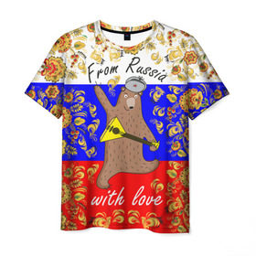 Мужская футболка 3D From Russia with love: в городе Новоалтайск, 100% полиэфир | прямой крой, круглый вырез горловины, длина до линии бедер | from russia with love | russia | патриот | россия | я русский