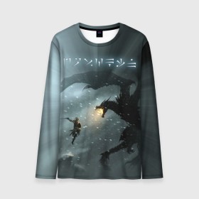Мужской лонгслив 3D Skyrim: в городе Новоалтайск, 100% полиэстер | длинные рукава, круглый вырез горловины, полуприлегающий силуэт | rpg | tes | the elder scrolls | алдуин | довакиин | дракон | зима | скайрим | снег