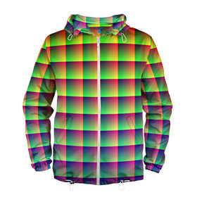 Мужская ветровка 3D с принтом Pixel colour в городе Новоалтайск, 100% полиэстер | подол и капюшон оформлены резинкой с фиксаторами, два кармана без застежек по бокам, один потайной карман на груди | 