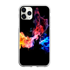 Чехол для iPhone 11 Pro матовый с принтом Битва огней в городе Новоалтайск, Силикон |  | Тематика изображения на принте: красный | огонь | синий