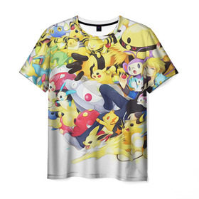 Мужская футболка 3D с принтом Pokemon 10 в городе Новоалтайск, 100% полиэфир | прямой крой, круглый вырез горловины, длина до линии бедер | go | pokemon | pokemons | го | гоу | зщлуьщт пщ | покемон | покемоны