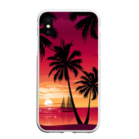 Чехол для iPhone XS Max матовый с принтом Пальмы в городе Новоалтайск, Силикон | Область печати: задняя сторона чехла, без боковых панелей | лето | море | пальмы