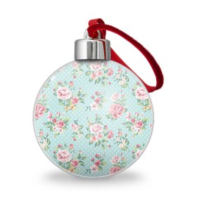 Ёлочный шар с принтом Цветы ретро 1 в городе Новоалтайск, Пластик | Диаметр: 77 мм |   | винтаж | прованс | роза | роспись | узор | цветок | цветы