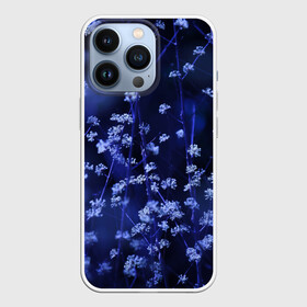 Чехол для iPhone 13 Pro с принтом Ночные цветы в городе Новоалтайск,  |  | Тематика изображения на принте: лепестки | ночь | прикольные картинки | синий | цветочки | цветы