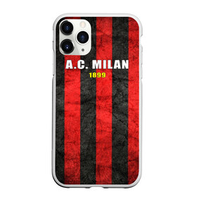 Чехол для iPhone 11 Pro Max матовый с принтом A C Milan в городе Новоалтайск, Силикон |  | болельщик | италия | клуб | милан | фанат | футбол | футболист