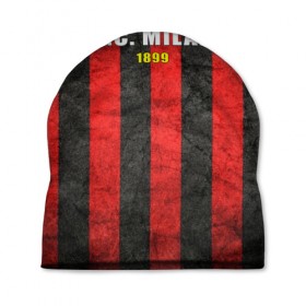 Шапка 3D с принтом A.C. Milan в городе Новоалтайск, 100% полиэстер | универсальный размер, печать по всей поверхности изделия | болельщик | италия | клуб | милан | фанат | футбол | футболист