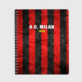Тетрадь с принтом A C Milan в городе Новоалтайск, 100% бумага | 48 листов, плотность листов — 60 г/м2, плотность картонной обложки — 250 г/м2. Листы скреплены сбоку удобной пружинной спиралью. Уголки страниц и обложки скругленные. Цвет линий — светло-серый
 | болельщик | италия | клуб | милан | фанат | футбол | футболист