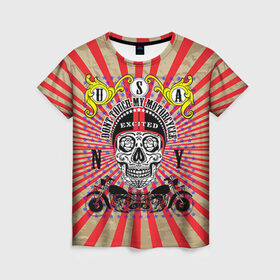 Женская футболка 3D с принтом Moto t-shirt 3 в городе Новоалтайск, 100% полиэфир ( синтетическое хлопкоподобное полотно) | прямой крой, круглый вырез горловины, длина до линии бедер | american football | baseball | fashion | football | motorcycles | sport | sport league | style | team | west |  мото | американский футбол | бейсбол | запад | команды | мода | мотоциклы | надписи | спорт | спортивные лиги | стиль | футбол