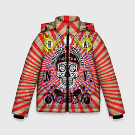 Зимняя куртка для мальчиков 3D с принтом Moto t-shirt 3 в городе Новоалтайск, ткань верха — 100% полиэстер; подклад — 100% полиэстер, утеплитель — 100% полиэстер | длина ниже бедра, удлиненная спинка, воротник стойка и отстегивающийся капюшон. Есть боковые карманы с листочкой на кнопках, утяжки по низу изделия и внутренний карман на молнии. 

Предусмотрены светоотражающий принт на спинке, радужный светоотражающий элемент на пуллере молнии и на резинке для утяжки | american football | baseball | fashion | football | motorcycles | sport | sport league | style | team | west |  мото | американский футбол | бейсбол | запад | команды | мода | мотоциклы | надписи | спорт | спортивные лиги | стиль | футбол