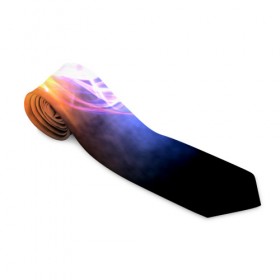 Галстук 3D с принтом Brisk Fire в городе Новоалтайск, 100% полиэстер | Длина 148 см; Плотность 150-180 г/м2 | Тематика изображения на принте: дым | желтый | огонь | синий