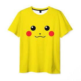 Мужская футболка 3D с принтом Happy Pikachu в городе Новоалтайск, 100% полиэфир | прямой крой, круглый вырез горловины, длина до линии бедер | 