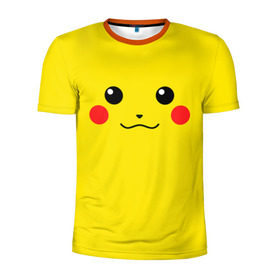 Мужская футболка 3D спортивная с принтом Happy Pikachu в городе Новоалтайск, 100% полиэстер с улучшенными характеристиками | приталенный силуэт, круглая горловина, широкие плечи, сужается к линии бедра | 