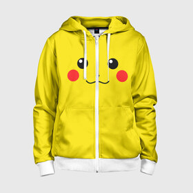 Детская толстовка 3D на молнии с принтом Happy Pikachu в городе Новоалтайск, 100% полиэстер |  манжеты и пояс оформлены широкой мягкой резинкой, двухслойный капюшон со шнурком для регулировки, спереди карманы и застежка-молния
 | Тематика изображения на принте: 