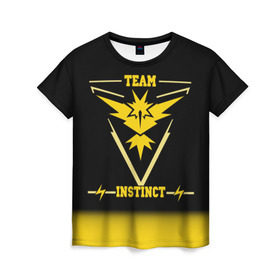 Женская футболка 3D с принтом Team Instinct в городе Новоалтайск, 100% полиэфир ( синтетическое хлопкоподобное полотно) | прямой крой, круглый вырез горловины, длина до линии бедер | go | instinct | pokemon | team | покемон