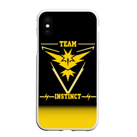 Чехол для iPhone XS Max матовый с принтом Team Instinct в городе Новоалтайск, Силикон | Область печати: задняя сторона чехла, без боковых панелей | go | instinct | pokemon | team | покемон