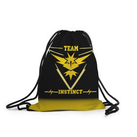 Рюкзак-мешок 3D с принтом Team Instinct в городе Новоалтайск, 100% полиэстер | плотность ткани — 200 г/м2, размер — 35 х 45 см; лямки — толстые шнурки, застежка на шнуровке, без карманов и подкладки | go | instinct | pokemon | team | покемон