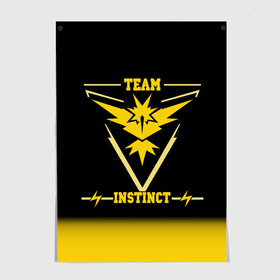 Постер с принтом Team Instinct в городе Новоалтайск, 100% бумага
 | бумага, плотность 150 мг. Матовая, но за счет высокого коэффициента гладкости имеет небольшой блеск и дает на свету блики, но в отличии от глянцевой бумаги не покрыта лаком | go | instinct | pokemon | team | покемон