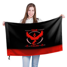 Флаг 3D с принтом Team Valor в городе Новоалтайск, 100% полиэстер | плотность ткани — 95 г/м2, размер — 67 х 109 см. Принт наносится с одной стороны | go | pokemon | team | valor | покемон