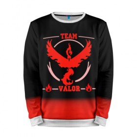 Мужской свитшот 3D с принтом Team Valor в городе Новоалтайск, 100% полиэстер с мягким внутренним слоем | круглый вырез горловины, мягкая резинка на манжетах и поясе, свободная посадка по фигуре | go | pokemon | team | valor | покемон