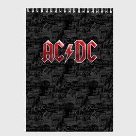 Скетчбук с принтом AC DC в городе Новоалтайск, 100% бумага
 | 48 листов, плотность листов — 100 г/м2, плотность картонной обложки — 250 г/м2. Листы скреплены сверху удобной пружинной спиралью | Тематика изображения на принте: ac dc | acdc | rock | ангус янг | рок