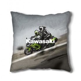 Подушка 3D с принтом Kawasaky. Rapid couple в городе Новоалтайск, наволочка – 100% полиэстер, наполнитель – холлофайбер (легкий наполнитель, не вызывает аллергию). | состоит из подушки и наволочки. Наволочка на молнии, легко снимается для стирки | Тематика изображения на принте: 