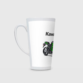 Кружка Латте с принтом Kawasaky Ninja 1000 в городе Новоалтайск, Белая керамика | Объем 480 мл; Высота 150 мм; Диаметр 90 мм | kawasaky
