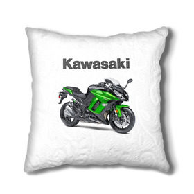 Подушка 3D с принтом Kawasaky Ninja 1000 в городе Новоалтайск, наволочка – 100% полиэстер, наполнитель – холлофайбер (легкий наполнитель, не вызывает аллергию). | состоит из подушки и наволочки. Наволочка на молнии, легко снимается для стирки | kawasaky