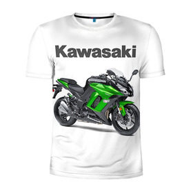 Мужская футболка 3D спортивная с принтом Kawasaky Ninja 1000 в городе Новоалтайск, 100% полиэстер с улучшенными характеристиками | приталенный силуэт, круглая горловина, широкие плечи, сужается к линии бедра | Тематика изображения на принте: kawasaky
