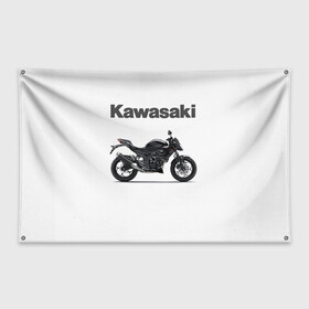 Флаг-баннер с принтом Kawasaky в городе Новоалтайск, 100% полиэстер | размер 67 х 109 см, плотность ткани — 95 г/м2; по краям флага есть четыре люверса для крепления | kawasaky