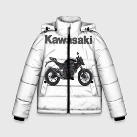 Зимняя куртка для мальчиков 3D с принтом Kawasaky в городе Новоалтайск, ткань верха — 100% полиэстер; подклад — 100% полиэстер, утеплитель — 100% полиэстер | длина ниже бедра, удлиненная спинка, воротник стойка и отстегивающийся капюшон. Есть боковые карманы с листочкой на кнопках, утяжки по низу изделия и внутренний карман на молнии. 

Предусмотрены светоотражающий принт на спинке, радужный светоотражающий элемент на пуллере молнии и на резинке для утяжки | kawasaky