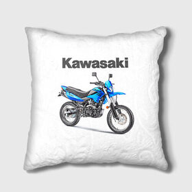Подушка 3D с принтом Kawasaky Stels 250 в городе Новоалтайск, наволочка – 100% полиэстер, наполнитель – холлофайбер (легкий наполнитель, не вызывает аллергию). | состоит из подушки и наволочки. Наволочка на молнии, легко снимается для стирки | kawasaky