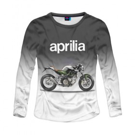 Женский лонгслив 3D с принтом Aprilia 750CR в городе Новоалтайск, 100% полиэстер | длинные рукава, круглый вырез горловины, полуприлегающий силуэт | aprilia