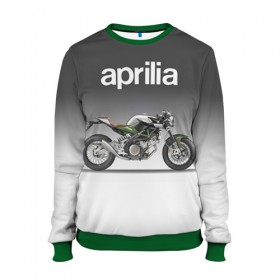 Женский свитшот 3D с принтом Aprilia 750CR в городе Новоалтайск, 100% полиэстер с мягким внутренним слоем | круглый вырез горловины, мягкая резинка на манжетах и поясе, свободная посадка по фигуре | aprilia