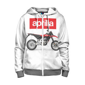 Детская толстовка 3D на молнии с принтом Aprilia SXV550 в городе Новоалтайск, 100% полиэстер |  манжеты и пояс оформлены широкой мягкой резинкой, двухслойный капюшон со шнурком для регулировки, спереди карманы и застежка-молния
 | aprilia