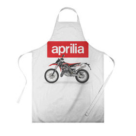 Фартук 3D с принтом Aprilia enduro в городе Новоалтайск, 100% полиэстер | общий размер — 65 х 85 см, ширина нагрудника — 26 см, горловина — 53 см, длина завязок — 54 см, общий обхват в поясе — 173 см. Принт на завязках и на горловине наносится с двух сторон, на основной части фартука — только с внешней стороны | aprilia
