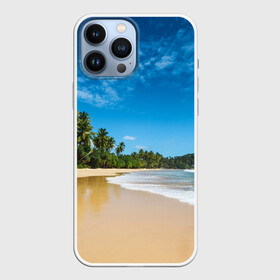 Чехол для iPhone 13 Pro Max с принтом Шикарный пляж в городе Новоалтайск,  |  | Тематика изображения на принте: вода | голубое небо | жара | загар | зной | каникулы | купание | море | океан | отдых | отпуск | пальмы | песок | приключение | путешествие | туризм