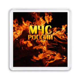 Магнит 55*55 с принтом МЧС России 2 в городе Новоалтайск, Пластик | Размер: 65*65 мм; Размер печати: 55*55 мм | мчс | пожарный | россии