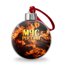 Ёлочный шар с принтом МЧС России 2 в городе Новоалтайск, Пластик | Диаметр: 77 мм | мчс | пожарный | россии