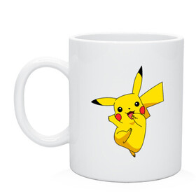 Кружка керамическая с принтом Pikachu Smile в городе Новоалтайск, керамика | объем — 330 мл, диаметр — 80 мм. Принт наносится на бока кружки, можно сделать два разных изображения | пикачу | покемон