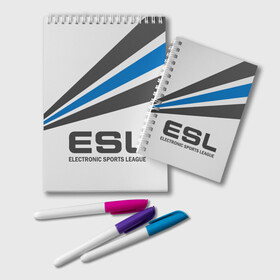 Блокнот с принтом ESL в городе Новоалтайск, 100% бумага | 48 листов, плотность листов — 60 г/м2, плотность картонной обложки — 250 г/м2. Листы скреплены удобной пружинной спиралью. Цвет линий — светло-серый
 | cs go | cyber | dota 2 | progamer | sport | киберспорт