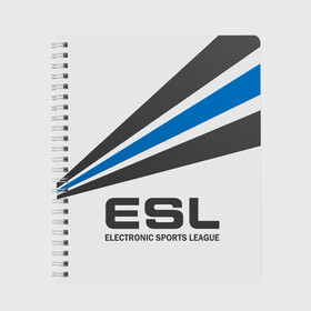 Тетрадь с принтом ESL в городе Новоалтайск, 100% бумага | 48 листов, плотность листов — 60 г/м2, плотность картонной обложки — 250 г/м2. Листы скреплены сбоку удобной пружинной спиралью. Уголки страниц и обложки скругленные. Цвет линий — светло-серый
 | cs go | cyber | dota 2 | progamer | sport | киберспорт