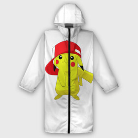Дождевик унисекс 3D с принтом Пикачу в кепке в городе Новоалтайск,  |  | bulbasaur | pikachu | pokemon | squirtle | бальбазар | пикачу | покемон | сквиртл