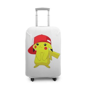 Чехол для чемодана 3D с принтом Pika в городе Новоалтайск, 86% полиэфир, 14% спандекс | двустороннее нанесение принта, прорези для ручек и колес | bulbasaur | pikachu | pokemon | squirtle | бальбазар | пикачу | покемон | сквиртл