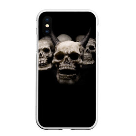 Чехол для iPhone XS Max матовый с принтом Череп с рогами в городе Новоалтайск, Силикон | Область печати: задняя сторона чехла, без боковых панелей | темный | черный