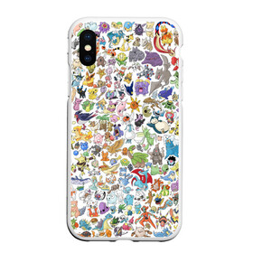 Чехол для iPhone XS Max матовый с принтом Pokemon в городе Новоалтайск, Силикон | Область печати: задняя сторона чехла, без боковых панелей | паттерн
