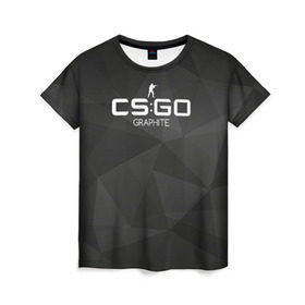 Женская футболка 3D с принтом cs:go - Graphite (Графит) в городе Новоалтайск, 100% полиэфир ( синтетическое хлопкоподобное полотно) | прямой крой, круглый вырез горловины, длина до линии бедер | cs | csgo | го | кс