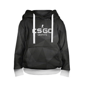 Детская толстовка 3D с принтом cs:go - Graphite (Графит) в городе Новоалтайск, 100% полиэстер | двухслойный капюшон со шнурком для регулировки, мягкие манжеты на рукавах и по низу толстовки, спереди карман-кенгуру с мягким внутренним слоем | cs | csgo | го | кс
