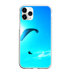 Чехол для iPhone 11 Pro Max матовый с принтом Прыжок в городе Новоалтайск, Силикон |  | парашют | прыжок | синяя